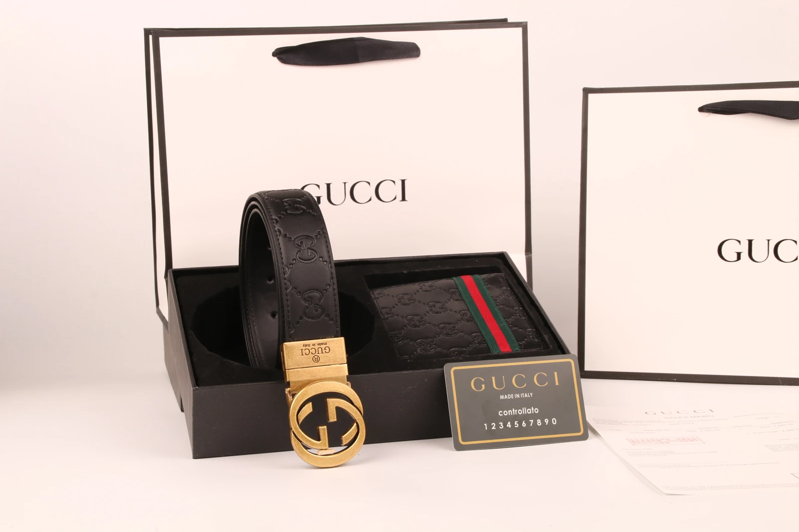 Gucci round-GG swivel-clasp belt & wallet set · CKS