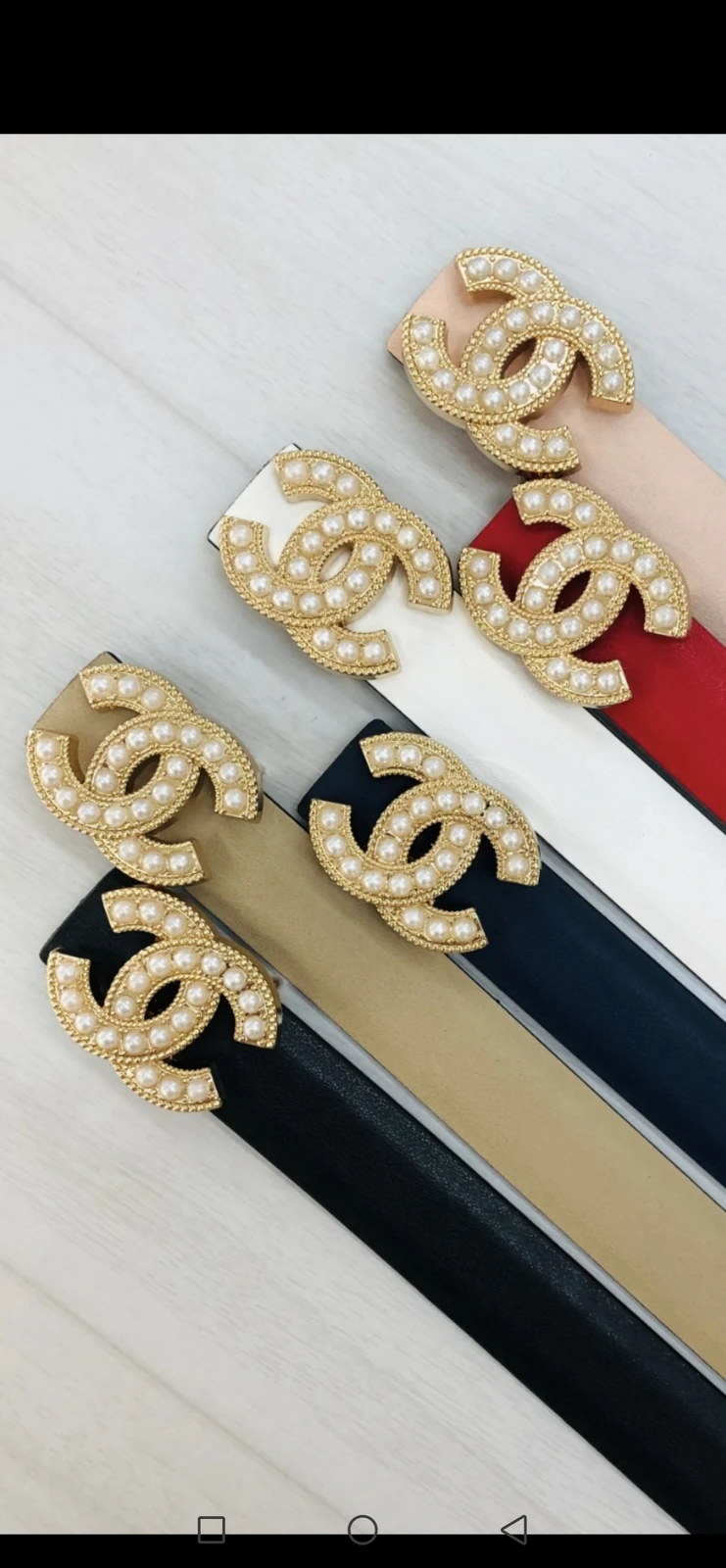 Chanel pearl-effect CC buckle belt · QW6