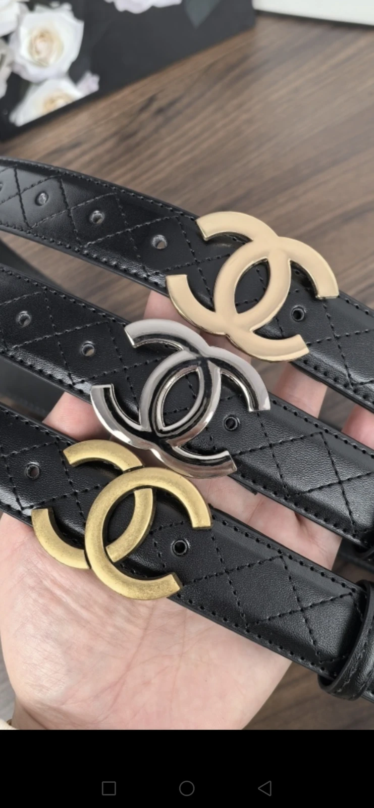 Chanel plain CC quilted belt · QW6