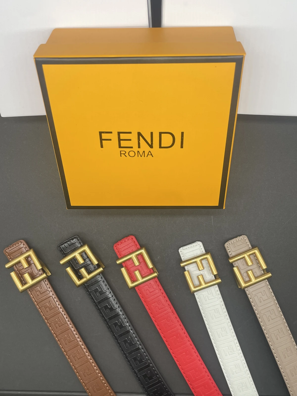 Fendi FF-buckle embossed belt · QW6