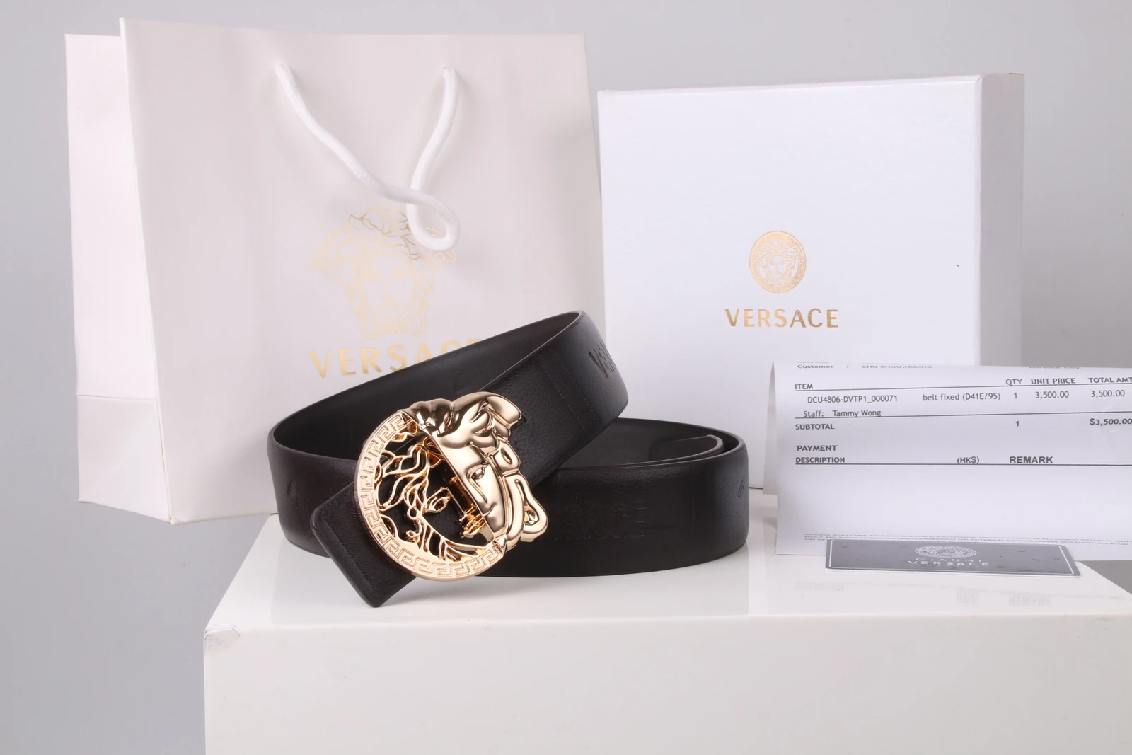 Versace half-face openwork belt · CKS