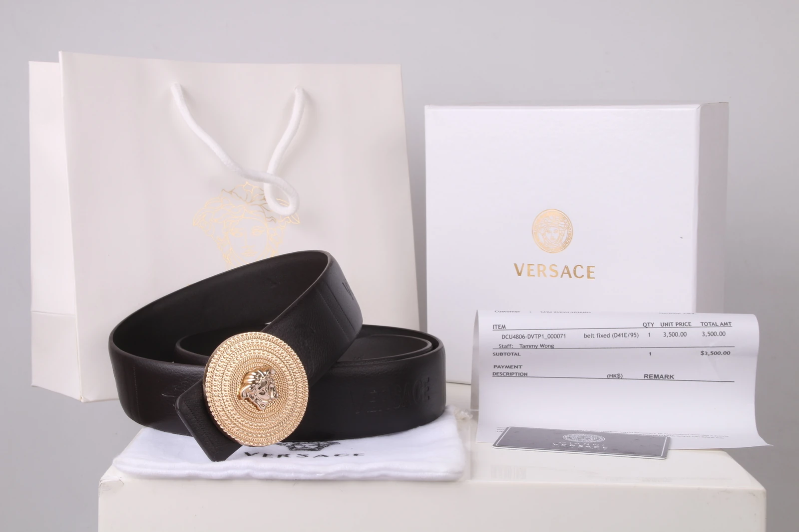 Versace beaded-disc Medusa belt · CKS
