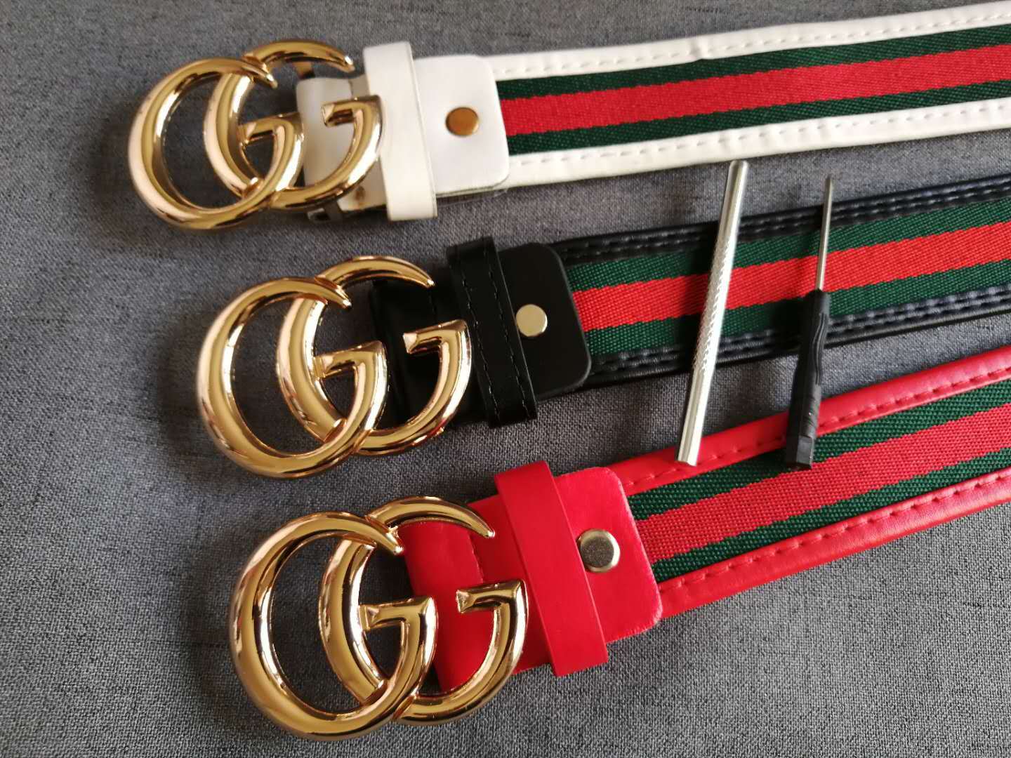 Gucci plain-GG bound web belt · CKS
