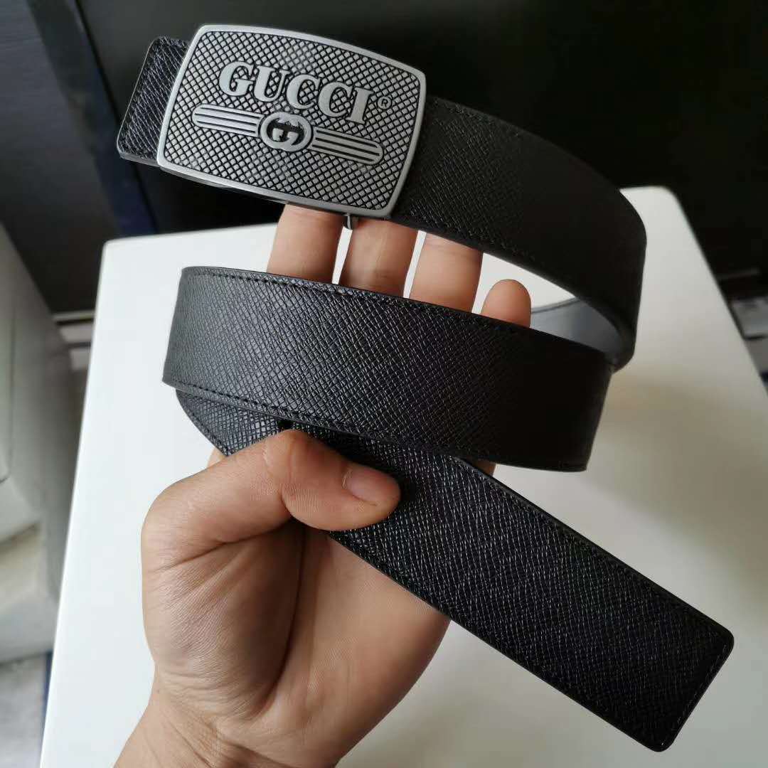 Gucci lattice-logo plaque belt · CKS
