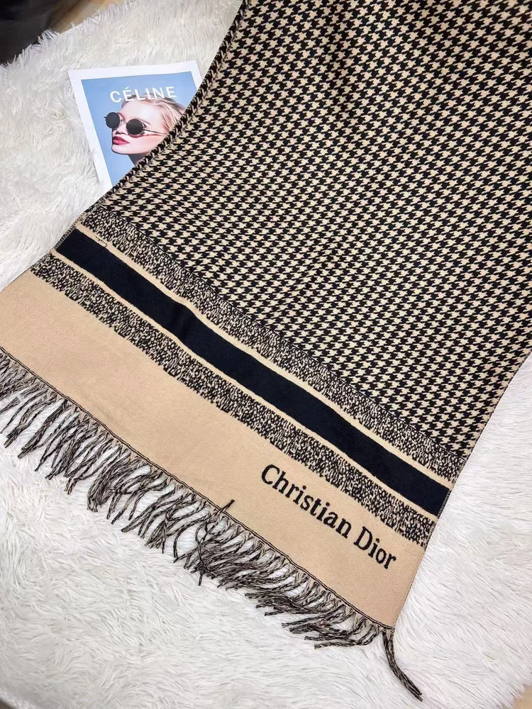 Dior bufanda con motivo de pata de gallo · QW8