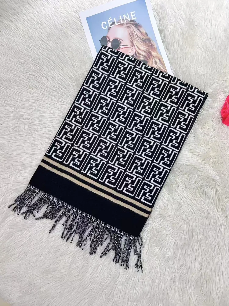 Fendi FF patterned fringed scarf · 13 · QW8