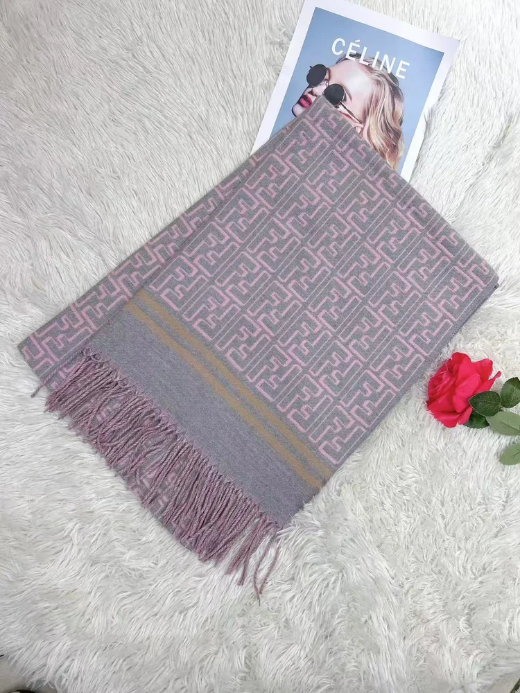 Fendi bufanda con motivo FF y flecos · 14 · QW8